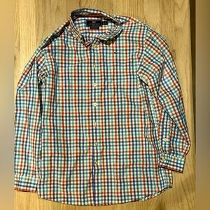 Vineyard Vines Blue Red Plaid Button Down Whale Shirt  L 16 18